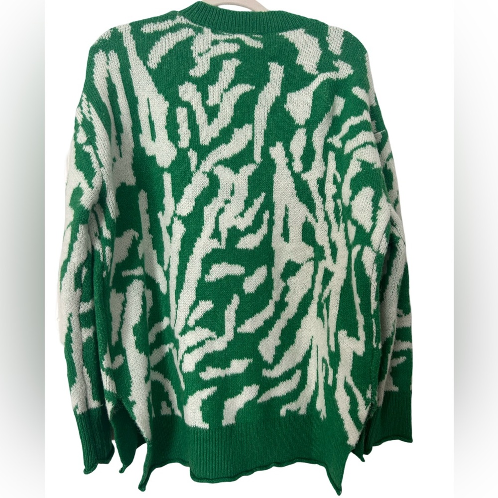 Mango Zebra Sweater In Green And White Stripe - image 6